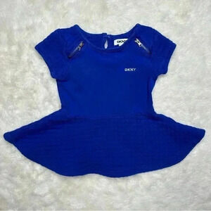 DKNY Dress Blue Fit &  Flare Quilted Blue Size 3T